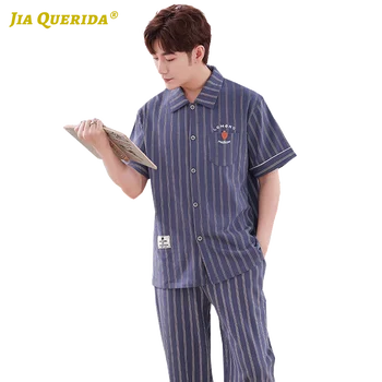 100% Cotton New Pajamas Set Homesuit Homeclothes Fashion Style Casual Style Short Sleeve Long Pants Turn Down Collar Man Clothes
100% Cotton New Pajamas Set Homesuit Homeclothes Fashion Style Casual Style Short Sleeve Long Pants Turn Down Collar Man Clothes