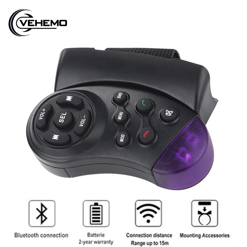 Conventional Steering Wheel Wireless Remote for 7 Inch Car MP5 Audio Purple 11-Key Durable Black Steering Wheel Remote Control
Conventional Steering Wheel Wireless Remote for 7 Inch Car MP5 Audio Purple 11-Key Durable Black Steering Wheel Remote Control