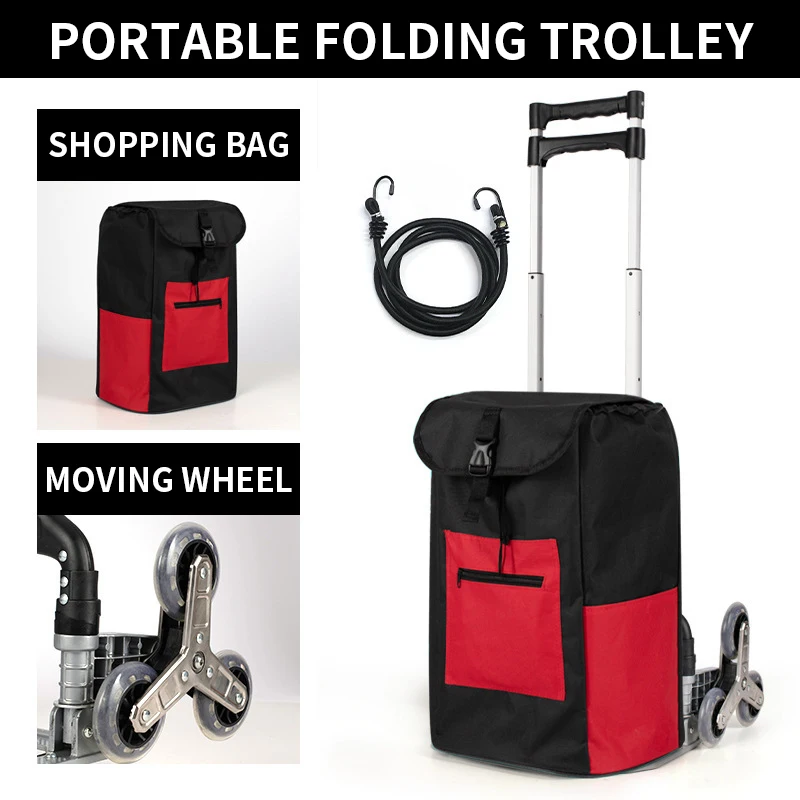 

Portable folding trolley 2124B aluminum alloy grocery shopping cart Trolley stair climber Household handling trailer