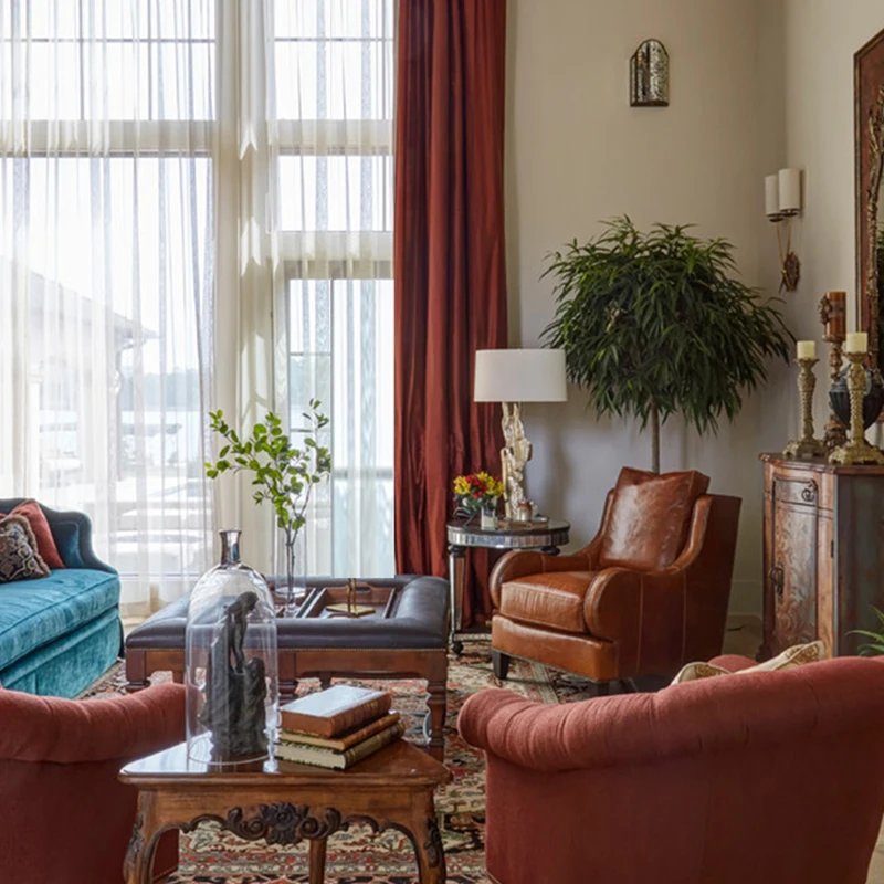 Simple homestay brick red light luxury red velvet cloth blackout curtain rust red custom Nordic style curtains for living room
Simple homestay brick red light luxury red velvet cloth blackout curtain rust red custom Nordic style curtains for living room