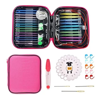 Aluminum Circular Knitting Needles Set Double Pointed Interchangeable Crochet Needles With Long Cables Knitting.Accessories Kit1
Aluminum Circular Knitting Needles Set Double Pointed Interchangeable Crochet Needles With Long Cables Knitting.Accessories Kit1