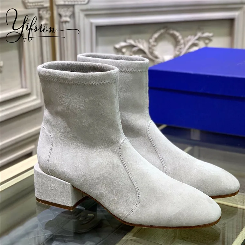 OLOME New Fashion Black BlueRunway Genuine Leather Slip On Women Boots Round Toe Thick Mid Heel Woman Ankle Boots Shoes Women 
OLOME New Fashion Black BlueRunway Genuine Leather Slip On Women Boots Round Toe Thick Mid Heel Woman Ankle Boots Shoes Women