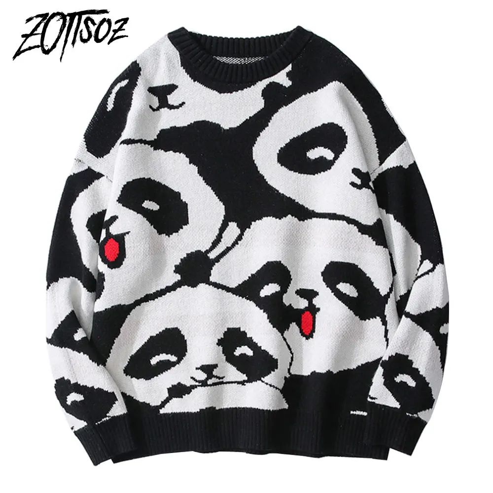 ZOTTSOZ Knit Sweaters Streetwear Hip Hop Casual Harajuku Men Women Knitted Panda Fashion Jumpers Knitwear Pullover Tops Outwear
ZOTTSOZ Knit Sweaters Streetwear Hip Hop Casual Harajuku Men Women Knitted Panda Fashion Jumpers Knitwear Pullover Tops Outwear