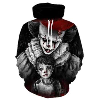 Horror movie clown 3D printed hoodie unisex movie pullover 3D clown hooded sweatshirt Halloween top
Horror movie clown 3D printed hoodie unisex movie pullover 3D clown hooded sweatshirt Halloween top