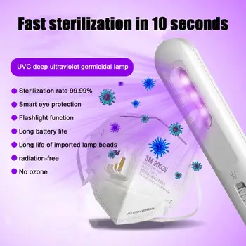 Portable UV Wand Rechargeable UVC Light Handheld Sanitizer with LED Lighting Function for Home Office
Portable UV Wand Rechargeable UVC Light Handheld Sanitizer with LED Lighting Function for Home Office