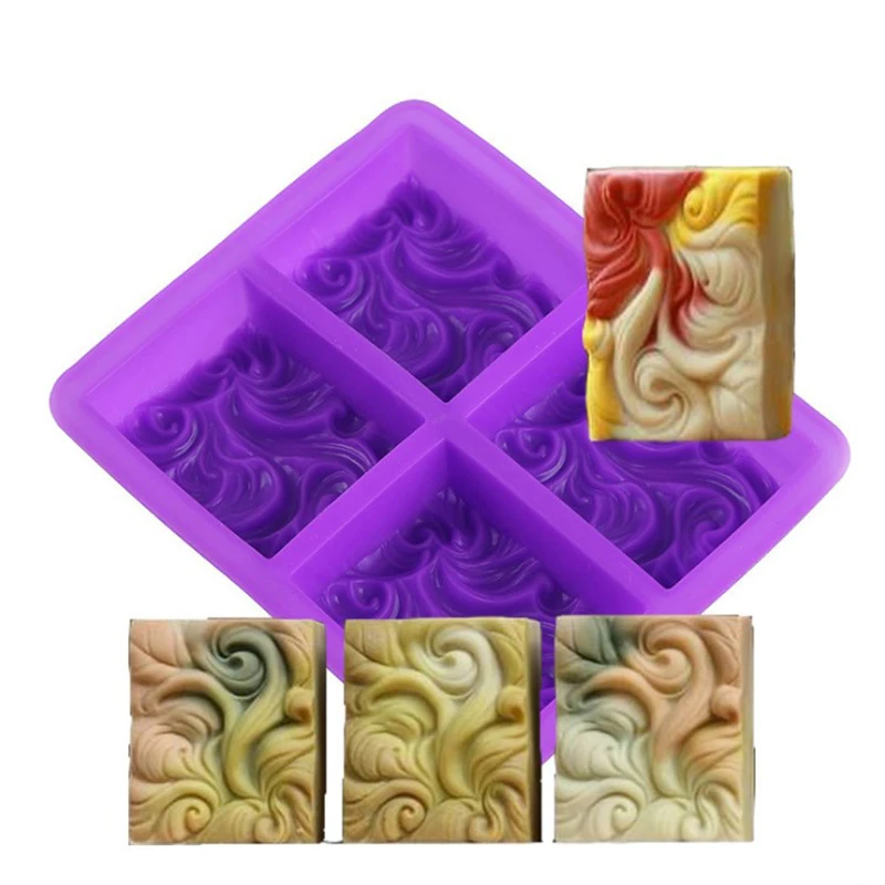 4 Grids 3D Wave Emboss Aromatherapy Silicone Soap Mold Rectangular Soap Molds For Soaps Making DIY Cake Decorating
4 Grids 3D Wave Emboss Aromatherapy Silicone Soap Mold Rectangular Soap Molds For Soaps Making DIY Cake Decorating