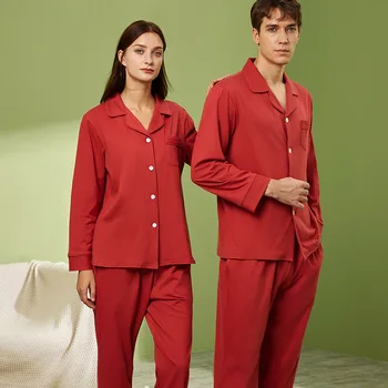 Simple and Natural Couple Pajamas Set Long-sleeved Trousers Pure Cotton Sanding Warm Mens and Womens Pajama Pyjama Femme Hiver
Simple and Natural Couple Pajamas Set Long-sleeved Trousers Pure Cotton Sanding Warm Mens and Womens Pajama Pyjama Femme Hiver