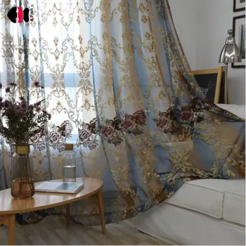 Delicate Floral Embroidery Sheer Curtain for Living Room Royal Blue Elegant Wedding Window Treatment Drapes wp006C 
Delicate Floral Embroidery Sheer Curtain for Living Room Royal Blue Elegant Wedding Window Treatment Drapes wp006C