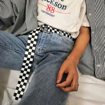Women's Checkerboard Belt Canvas Waist Belts Cummerbunds Waistband Casual Checkered Black White Plaid Belt
Women's Checkerboard Belt Canvas Waist Belts Cummerbunds Waistband Casual Checkered Black White Plaid Belt