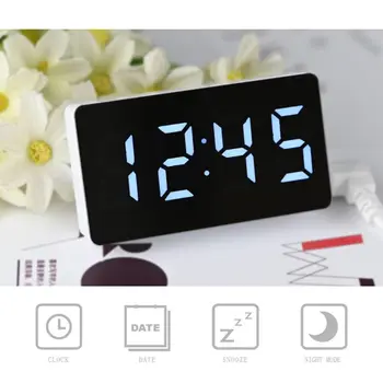 Portable LED Mirror Clock Multi-functional Electronic Alarm Clock with Time/Calendar/Temperature Alarm Decor for Home Room Use
Portable LED Mirror Clock Multi-functional Electronic Alarm Clock with Time/Calendar/Temperature Alarm Decor for Home Room Use