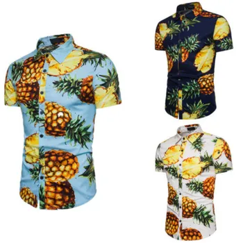 Mens Summer Pineapple Print Shirts Casual Short Sleeve Hawaiian Beach Tops Turn Down Collar Male Tropical Camisa Masculina Shirt
Mens Summer Pineapple Print Shirts Casual Short Sleeve Hawaiian Beach Tops Turn Down Collar Male Tropical Camisa Masculina Shirt