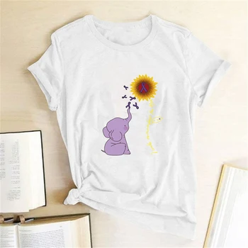 Elephant Sunflower Print T-shirts Women Clothes Summer T Shirts Women Casual Cute Shirts Graphic Tshirt Aesthetic Camiseta Mujer
Elephant Sunflower Print T-shirts Women Clothes Summer T Shirts Women Casual Cute Shirts Graphic Tshirt Aesthetic Camiseta Mujer