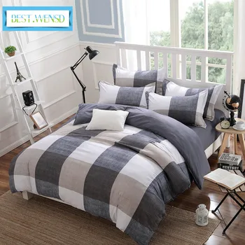 BEST.WENSD Simple plaid-Sky blue 4pc beddings and bed sets super king queen Single quilt cover set -bedspread -home fabric
BEST.WENSD Simple plaid-Sky blue 4pc beddings and bed sets super king queen Single quilt cover set -bedspread -home fabric