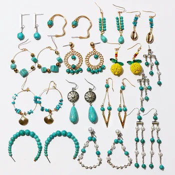 KOMi Bohemian Vintage Handmade Ethnic Turquoises Drop Earrings for Women Classic Gold Metal Jewelry серьга B0405
KOMi Bohemian Vintage Handmade Ethnic Turquoises Drop Earrings for Women Classic Gold Metal Jewelry серьга B0405