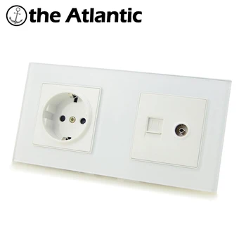 EU DE Standard Plug Wall Socket Rj45 TV Outlet Televison Computer Data Port 2 Gang Double Socket Tempered Glass Panel
EU DE Standard Plug Wall Socket Rj45 TV Outlet Televison Computer Data Port 2 Gang Double Socket Tempered Glass Panel