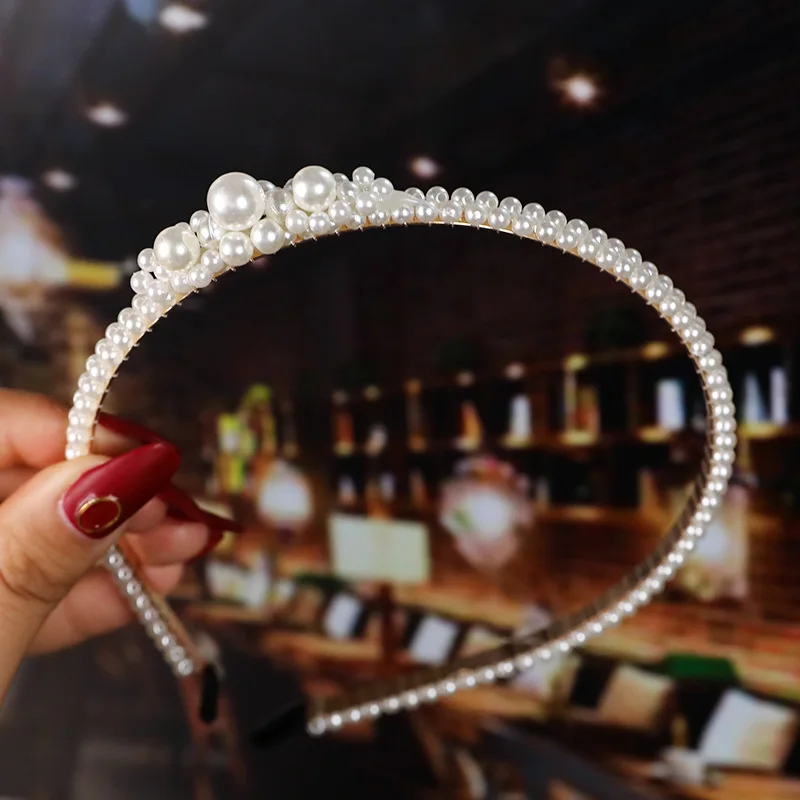 Nowa perła luksusowa z pałąkiem - korona na głowę, kokardka dla dziewczyn, biżuteria do włosów, moda ślubna - Wianko - 4