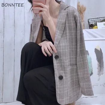 Blazers Women Plaid Elegant Loose Slim Coat Office Womens Spring Thin Korean Style Outerwear Stylish Basic Chic Temperament New 
Blazers Women Plaid Elegant Loose Slim Coat Office Womens Spring Thin Korean Style Outerwear Stylish Basic Chic Temperament New