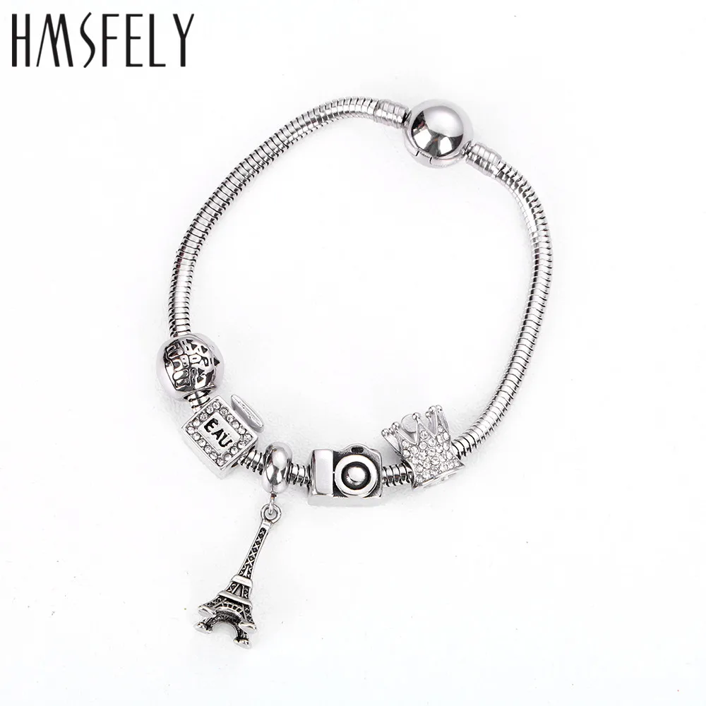 HMSFELY Stainless Steel Charm Eiffel Tower Bracelets Beaded Chain For women Fit Snake Chain Fine Bracelet DIY Jewelry Gift
HMSFELY Stainless Steel Charm Eiffel Tower Bracelets Beaded Chain For women Fit Snake Chain Fine Bracelet DIY Jewelry Gift