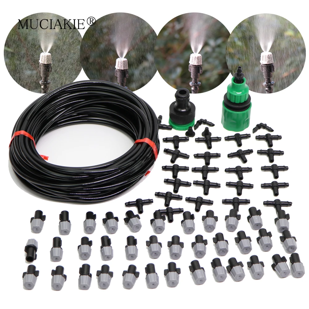 MUCIAKIE 10M Plants Cooling Watering Kits Misting Irrigation System 1/4-in Plastic Hose DIY Automatic Watering Flowers Sets
MUCIAKIE 10M Plants Cooling Watering Kits Misting Irrigation System 1/4-in Plastic Hose DIY Automatic Watering Flowers Sets