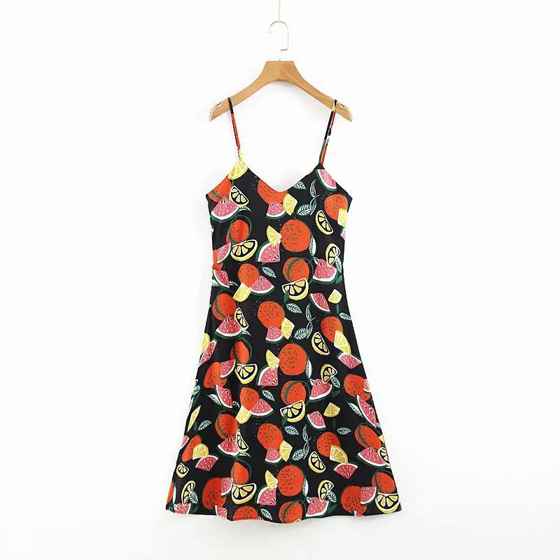 2019 Summer New Style WOMEN'S Dress Western Style High-waisted Slim Fit Fruit Printed Camisole Dress Women's
2019 Summer New Style WOMEN'S Dress Western Style High-waisted Slim Fit Fruit Printed Camisole Dress Women's