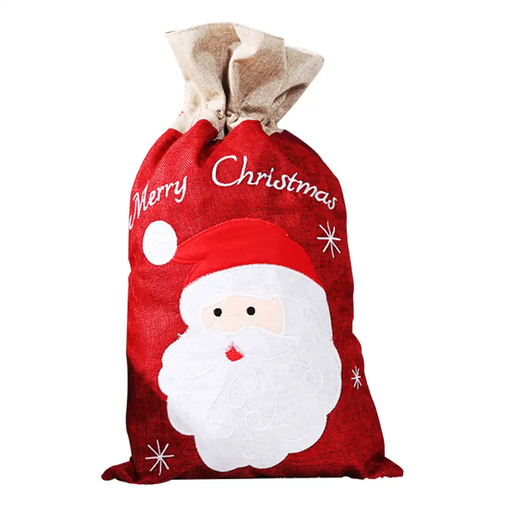 kids home props storage christmas gift bag printed pouch hanging