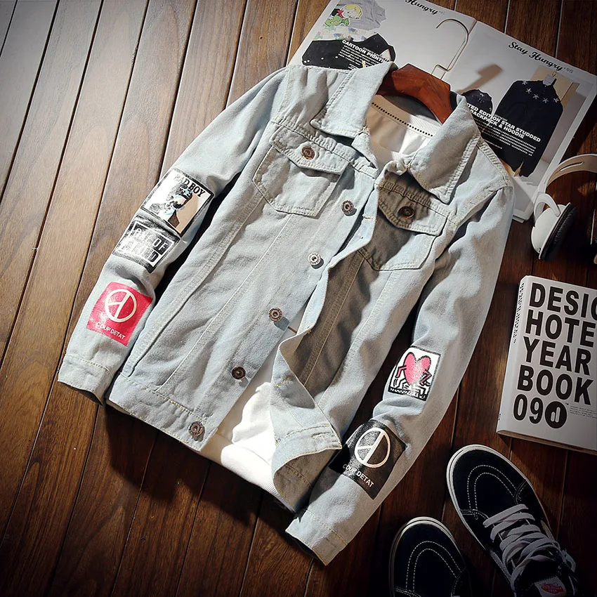 WAGGIE'S WALKER Spring New Korean Slim Solid Color Printing Casual Trend Handsome College Style Denim Jacket
WAGGIE'S WALKER Spring New Korean Slim Solid Color Printing Casual Trend Handsome College Style Denim Jacket