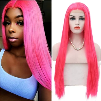 AIMEYA Synthetic Lace Front Wig for Women Rose Pink Silky Straight Middle Part High Temperature Fiber Hair Cosplay Lace Wigs
AIMEYA Synthetic Lace Front Wig for Women Rose Pink Silky Straight Middle Part High Temperature Fiber Hair Cosplay Lace Wigs