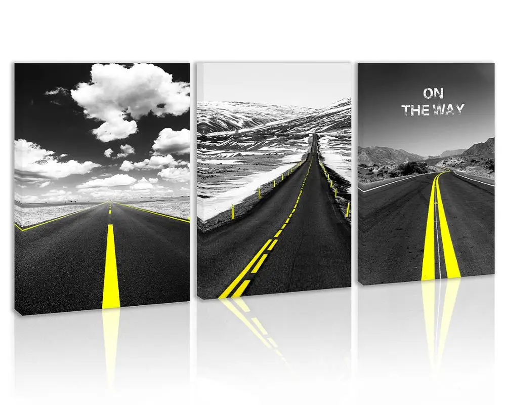 Black and White Yellow Wall Art Decor Road Sky Cloud Canvas Painting Kitchen Snow Mountain Prints Pictures for Home Living Room
Black and White Yellow Wall Art Decor Road Sky Cloud Canvas Painting Kitchen Snow Mountain Prints Pictures for Home Living Room