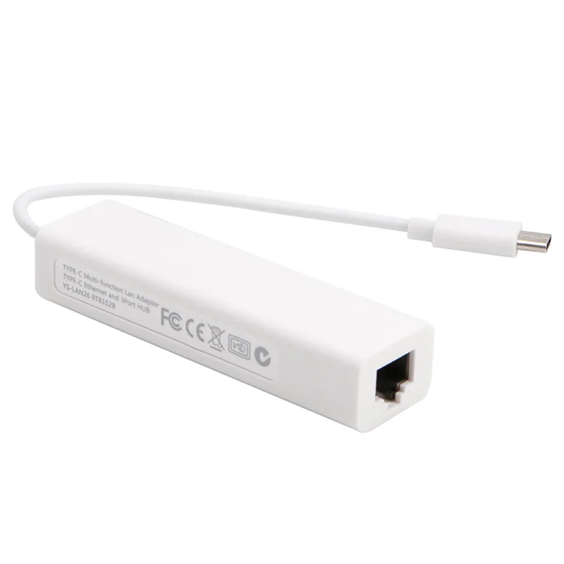 MacBook USB3.1 USB-C Type-C to RJ45 Ethernet LAN Adapter With 3 Port USB Hub
MacBook USB3.1 USB-C Type-C to RJ45 Ethernet LAN Adapter With 3 Port USB Hub