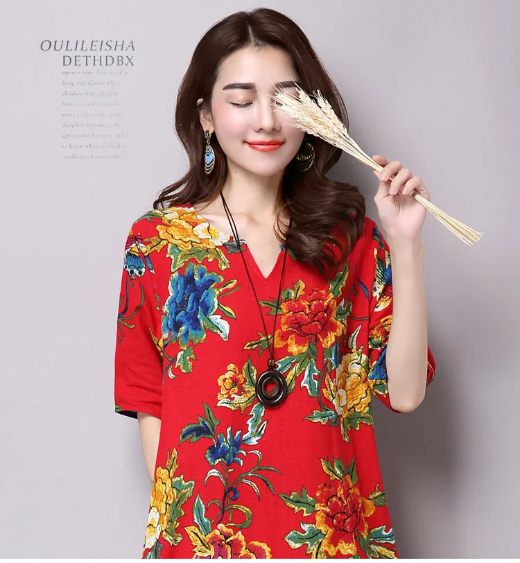 2019 Spring Summer New Style Ethnic-Style Cotton Linen Large Size WOMEN'S Short Sleeve Shirt Joint Embroidery Dress
2019 Spring Summer New Style Ethnic-Style Cotton Linen Large Size WOMEN'S Short Sleeve Shirt Joint Embroidery Dress