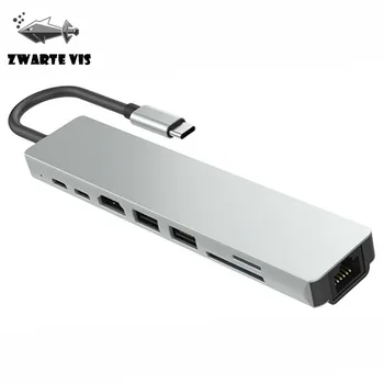 8 in 1 USB 3.0 high-speed port Type-C hub USB 4K 60HZ HD laptop Rj45 Gigabit for MacBook Network PD HDMI Rj45 SD/TF extender
8 in 1 USB 3.0 high-speed port Type-C hub USB 4K 60HZ HD laptop Rj45 Gigabit for MacBook Network PD HDMI Rj45 SD/TF extender