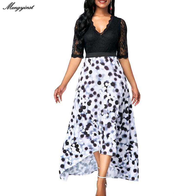 Summer Autumn Dress Women 2020 Casual Plus Size 5XL Slim Patchwork Black Lace Maxi Dresses Elegant Sexy V Neck Long Party Dress
Summer Autumn Dress Women 2020 Casual Plus Size 5XL Slim Patchwork Black Lace Maxi Dresses Elegant Sexy V Neck Long Party Dress