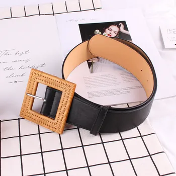 New Lady's Pure and Simple Belt Simple atmospheric rectangular buckle Belts Bandwidth Baitao Decoration
New Lady's Pure and Simple Belt Simple atmospheric rectangular buckle Belts Bandwidth Baitao Decoration