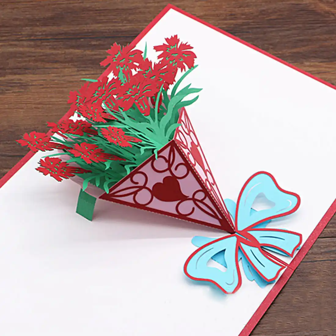 flower pop up wedding three-dimensional greeting card blessing