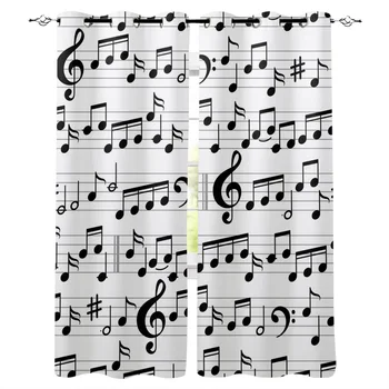 Tab Music Note Black White Window Curtains LivingRoom Kitchen Curtains for Bedroom Left and Right Biparting Open Curtains 
Tab Music Note Black White Window Curtains LivingRoom Kitchen Curtains for Bedroom Left and Right Biparting Open Curtains