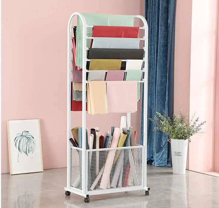 New net red wrapping paper storage rack wrought iron ribbon flower material ribbon ribbon flower shop shelf supplies
New net red wrapping paper storage rack wrought iron ribbon flower material ribbon ribbon flower shop shelf supplies