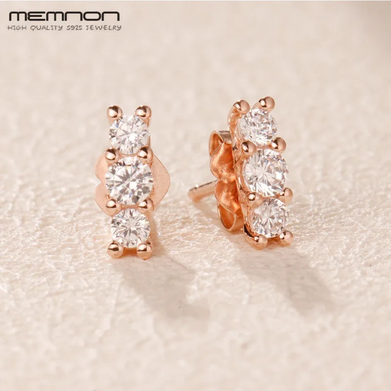 

New spring Rose Sparkling Elegance Studs Earrings for women 925 Sterling Silver earring silver 925 brincos fashion men jewelry