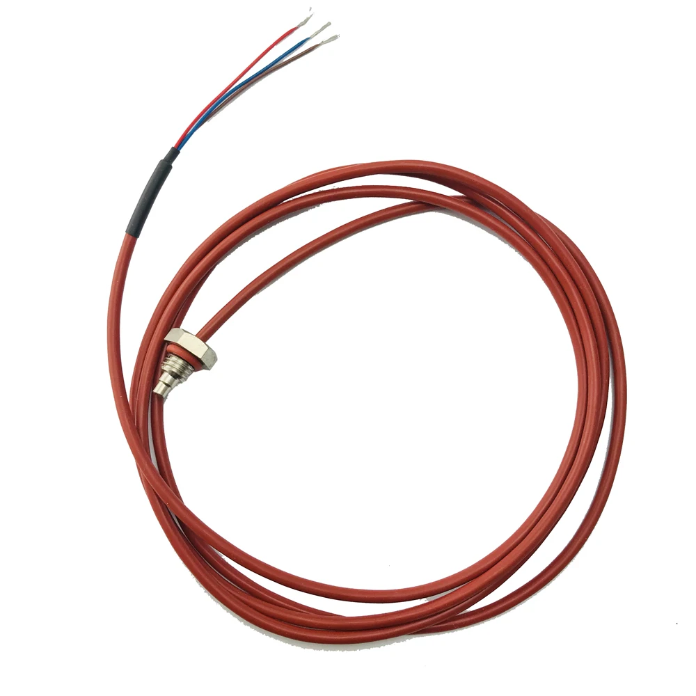 1.5 meter PT100 Temperature Sensor 3 Wires Silicone Gel Coated 1.5 Meters Probe M8*1.25 Pitch Thread -50-180 centigrade
1.5 meter PT100 Temperature Sensor 3 Wires Silicone Gel Coated 1.5 Meters Probe M8*1.25 Pitch Thread -50-180 centigrade