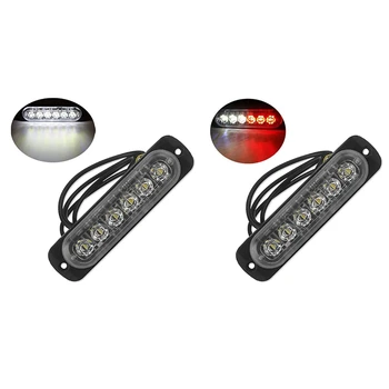 2Pcs12V-24V 6Led Light Flash Emergency Car Vehicle Warning Strobe Flashing - White & White + Red
2Pcs12V-24V 6Led Light Flash Emergency Car Vehicle Warning Strobe Flashing - White & White + Red