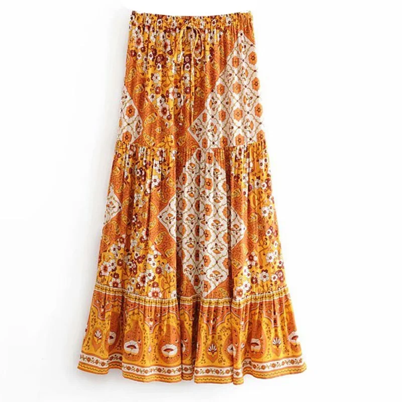 Boho Floral A-line Women's Maxi Skirt Elastic High Waist Sashes Vintage Pleated Womens Skirts 2020 Summer Fashion Clothes Female
Boho Floral A-line Women's Maxi Skirt Elastic High Waist Sashes Vintage Pleated Womens Skirts 2020 Summer Fashion Clothes Female