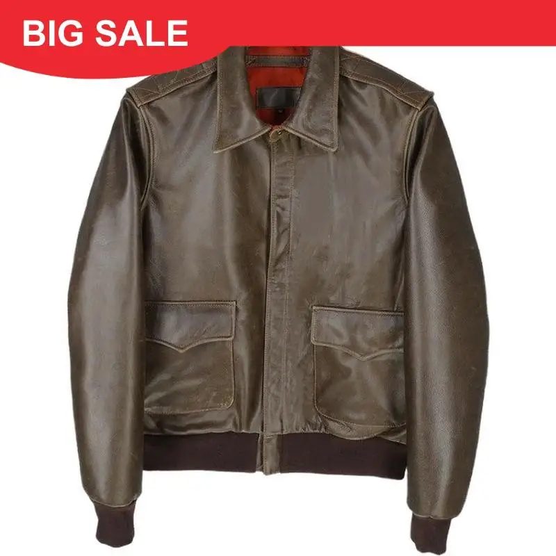 2020 Dark Brown Retro Men USAF Pilot Leather Jacket Plus Size XXXXL Genuine Cowhide Spring Military Aviator Leather Coat
2020 Dark Brown Retro Men USAF Pilot Leather Jacket Plus Size XXXXL Genuine Cowhide Spring Military Aviator Leather Coat