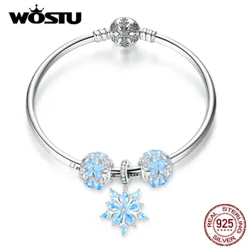 WOSTU 100% Real 925 Sterling Silver White Snow Beads Charms Original Bracelet & Bangle Fine Jewelry Gift For Women 
WOSTU 100% Real 925 Sterling Silver White Snow Beads Charms Original Bracelet & Bangle Fine Jewelry Gift For Women