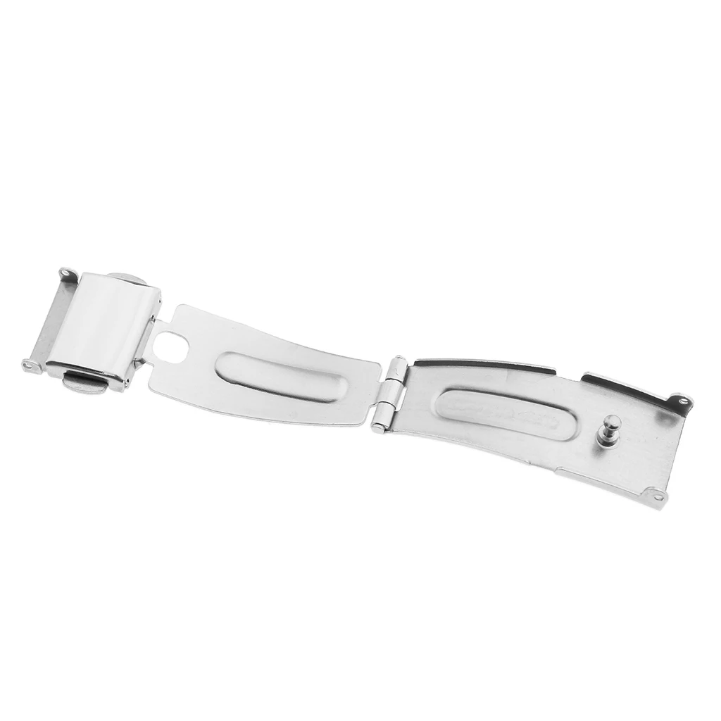 10 Pieces/Lot silver color Watch Buckle Stainless Steel Deployment Clasp Folding Double Push Buckle 5mm-22mm
