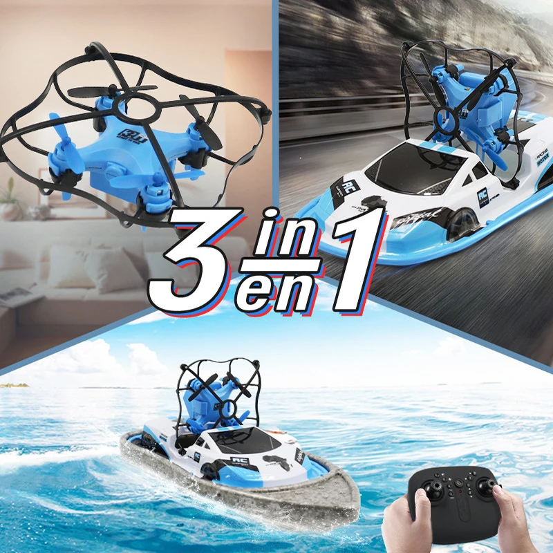 3-in-1 Flying Air Boat Land Driving Mode Detachable Remote Control Car Mini Aircraft Electric Drift Racing Quadcopter Hovercraft
3-in-1 Flying Air Boat Land Driving Mode Detachable Remote Control Car Mini Aircraft Electric Drift Racing Quadcopter Hovercraft