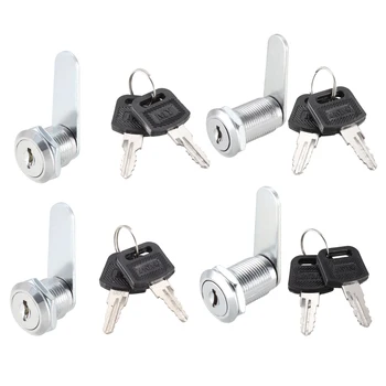 

uxcell 2/4 Pcs Cam Locks 16/20/25/30/35/40mm Cylinder Length Keyed Different/Alike Zinc Alloy Chrome Plated 90 Degree