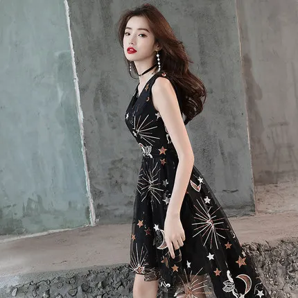 Black And White with Pattern Dress Women's 2019 New Style Slimming Front Short Long Back Nobility Elegant Evening Gown Debutante
Black And White with Pattern Dress Women's 2019 New Style Slimming Front Short Long Back Nobility Elegant Evening Gown Debutante