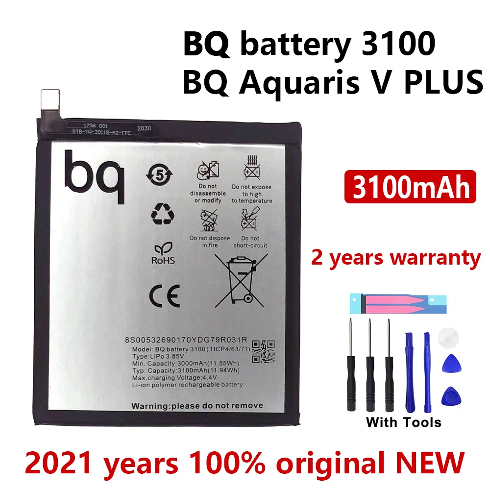 Genuine Replacement Batteria New Original Phone Battery For BQ Aquaris V PLUS (1ICP4/63/71) Batterie 3400mAh with tools | Мобильные