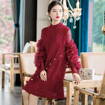 Miyake Large Size Petal Sleeve Beaded Dress 2020 Spring New Women Loose Pleated Mesh Stitching A- Line Dress
Miyake Large Size Petal Sleeve Beaded Dress 2020 Spring New Women Loose Pleated Mesh Stitching A- Line Dress