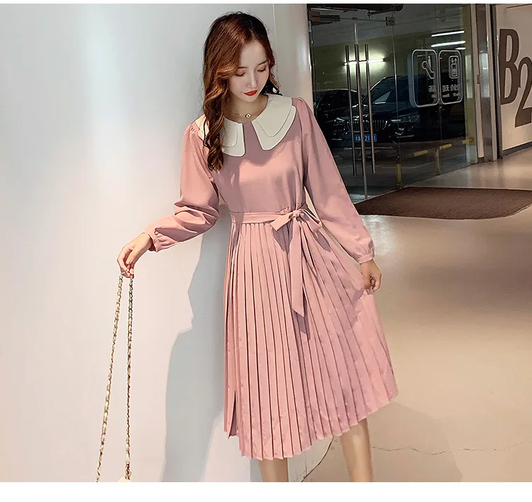 Autumn Lovely Maternity Knee Length Dress Loose Long Sleeve Pregnant Chiffon Dress Bow Tie Collar Pregnancy Pleated Vestidos
Autumn Lovely Maternity Knee Length Dress Loose Long Sleeve Pregnant Chiffon Dress Bow Tie Collar Pregnancy Pleated Vestidos