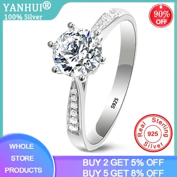 YANHUI Women's Original Silver Ring 6mm Round Zircon CZ Engagement Ring Silver 925 Jewelry Wedding Bands Christmas/Birthday Gift 
YANHUI Women's Original Silver Ring 6mm Round Zircon CZ Engagement Ring Silver 925 Jewelry Wedding Bands Christmas/Birthday Gift